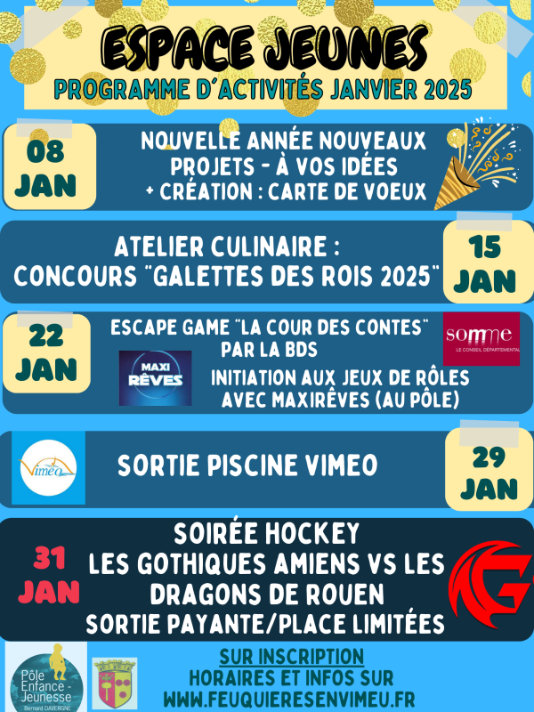 Programme de Janvier 2025